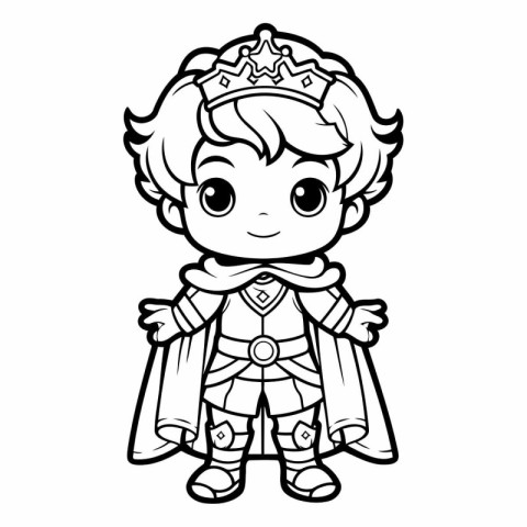 Coloring book for children: princess in a costume of a prince