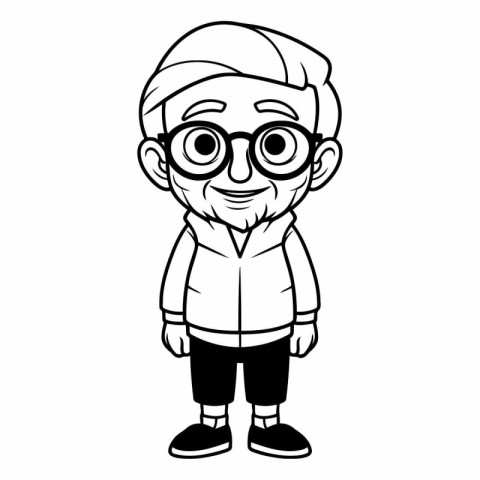 Grandfather cartoon icon. Old person grandparents and avatar the