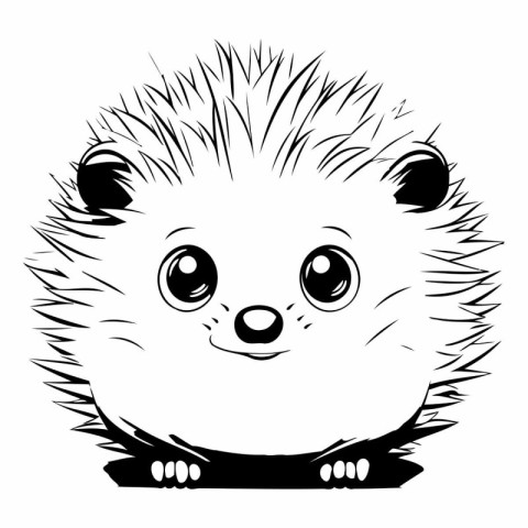 Cute hedgehog cartoon on a white background.