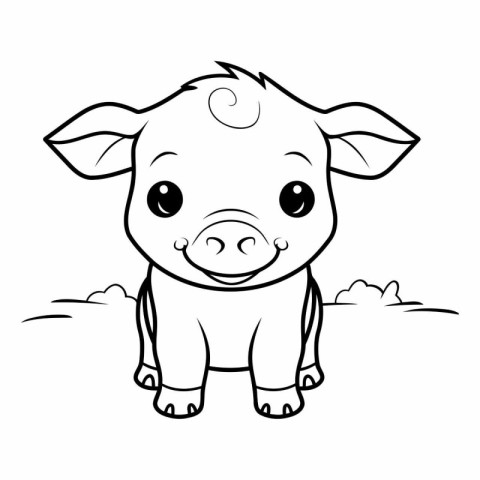 Coloring book for children: Cute pig.