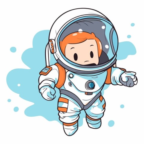 Astronaut cartoon vector illustration. Cute astronaut cartoon ch