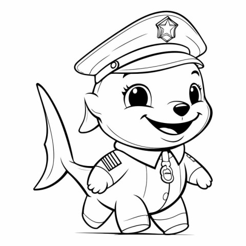 Illustration of a Cute Little Puppy Sailor Cartoon Character Col