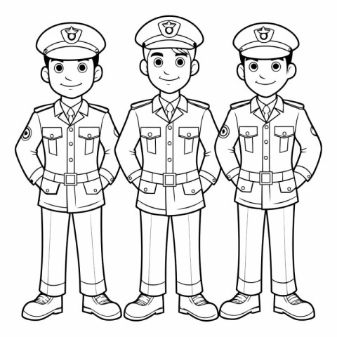 Coloring book for children - Policeman in uniform