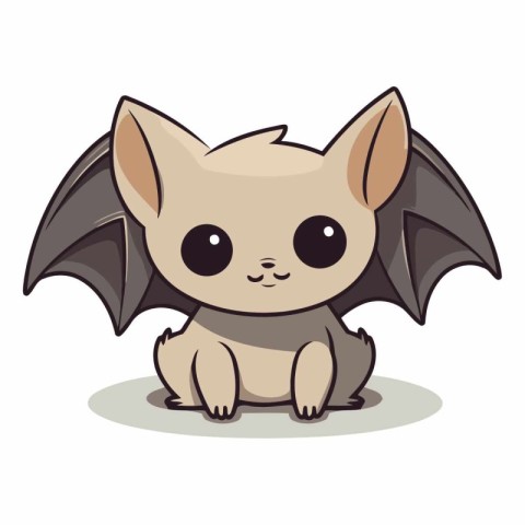 Cute cartoon bat isolated on a white background.