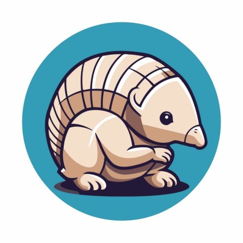 Armadillo vector cartoon illustration isolated on white backgrou