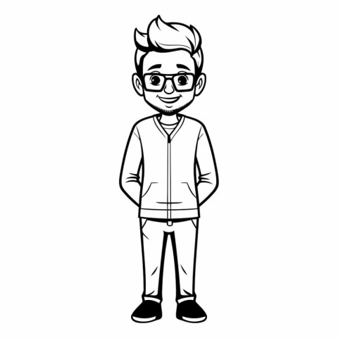 Hipster man cartoon vector illustration graphic design vector il