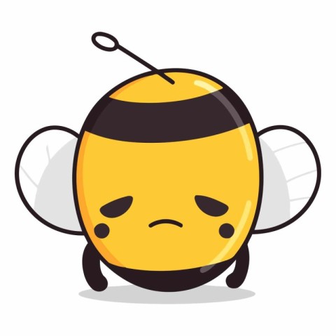 Cute cartoon bee isolated on a white background.