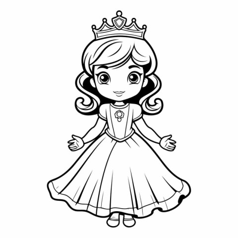 Cute princess with a crown on her head.