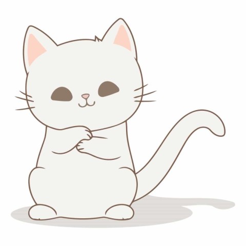 Illustration of a cute cat on a white background