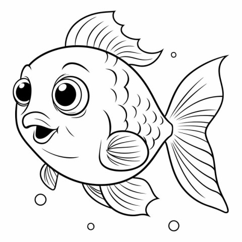 Coloring book for children: a cute fish.