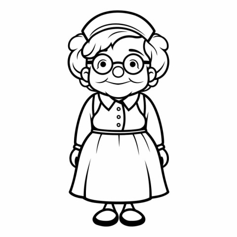 Grandmother cartoon design. Old person grandparents woman avatar