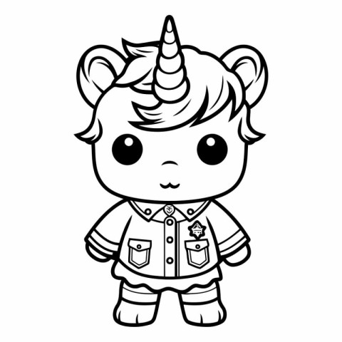 Coloring book for children: Unicorn. Cartoon style.