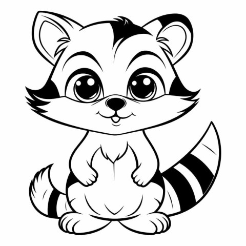 Cute Raccoon Cartoon Mascot Character Vector Illustration