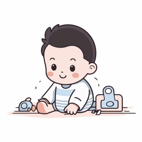 Cute little baby boy playing with toys of little baby boy playin