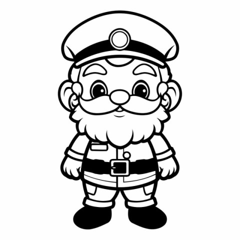 Sailor cartoon vector illustration. Coloring book for children.