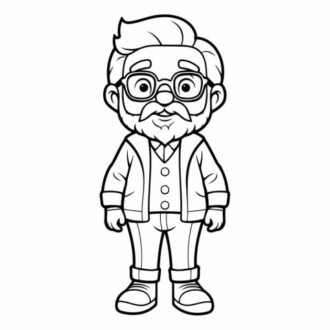 Grandfather Cartoon Mascot Character Vector Illustration for Col