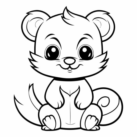 Mascot Illustration of Cute Mouse Animal Character Coloring Book