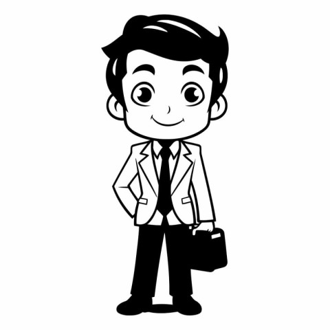 businessman with briefcase cartoon icon image vector illustratio