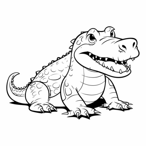 Cartoon crocodile isolated on a white background.