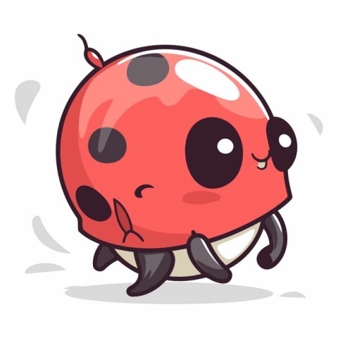 Cute Ladybug Cartoon Mascot Character Vector Illustration.