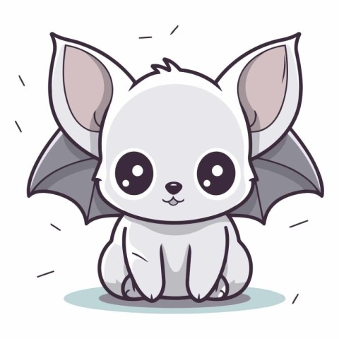 Cute cartoon bat isolated on a white background.