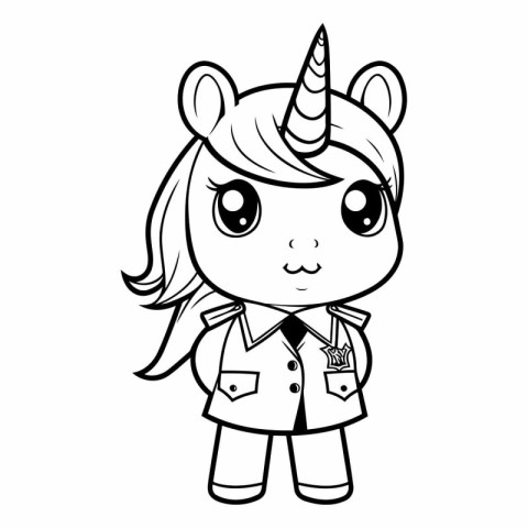 Cute cartoon unicorn. Isolated on white background.