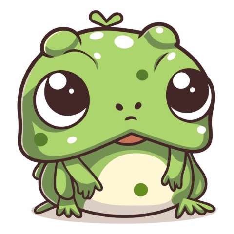 Cute cartoon frog isolated on a white background.