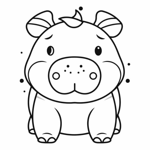 cute hippo cartoon isolated icon design  graphic