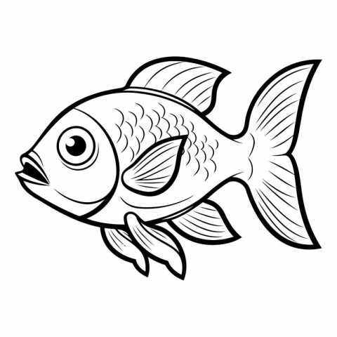 Fish icon. Outline illustration of fish vector icon for web desi