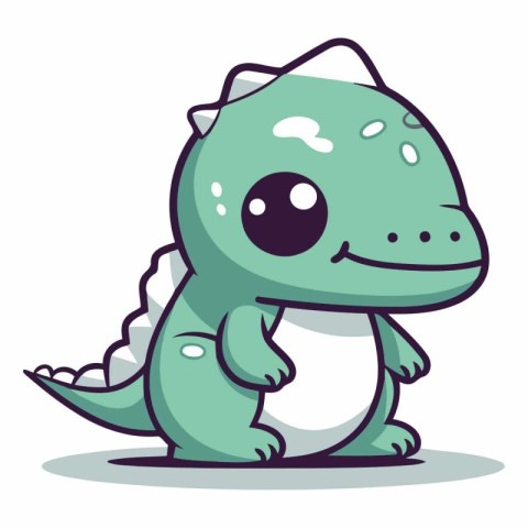 cute little crocodile cartoon character vector illustration eps