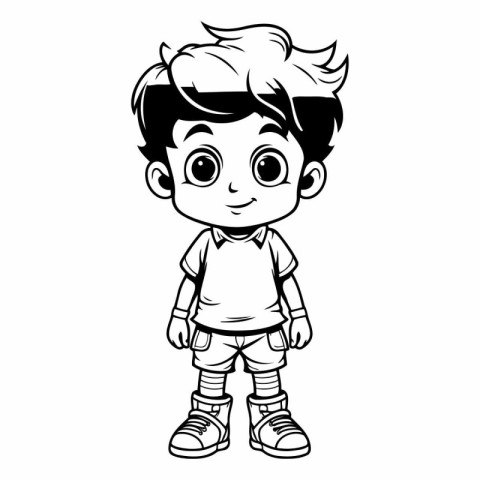 cute little boy cartoon vector illustration graphic design vecto