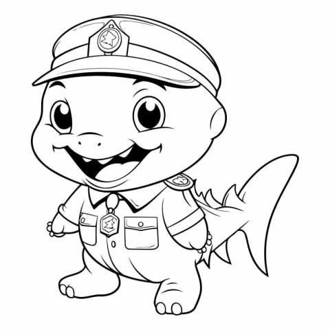 Illustration of a Cute Little Baby Shark Cartoon Character for C