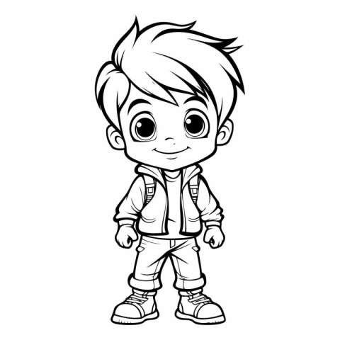 Cute Boy Cartoon Mascot Character Vector Illustration EPS10