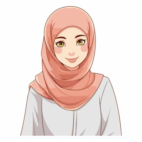 Hijab woman cartoon icon. Islamic muslim woman avatar.