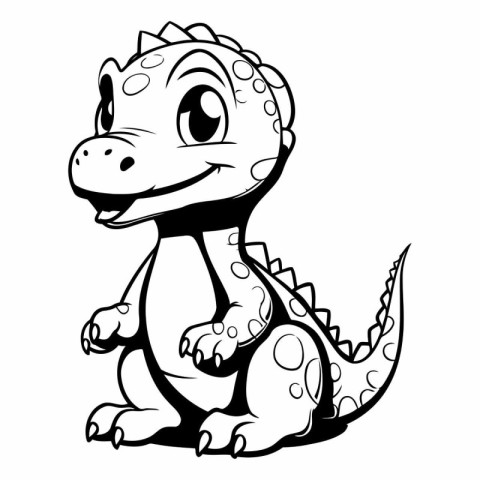 Cute baby dinosaur isolated on a white background.