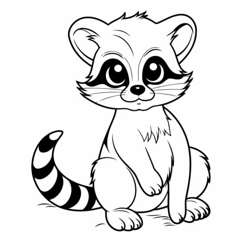 Cute raccoon - Coloring book for kids