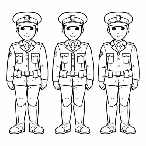 Vector illustration of a boy in the form of a police officer.