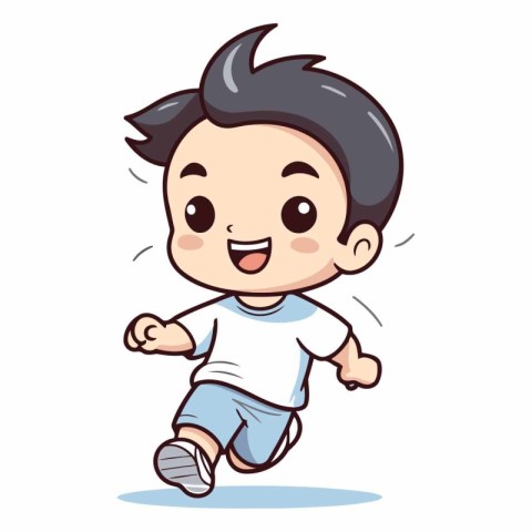 Cute Boy Running - Cartoon Vector IllustrationÃ¯Â»Â¿