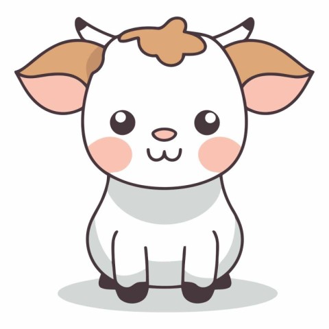 cute cow cartoon character vector illustration designicon graphi