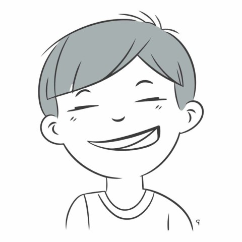 Illustration of a smiling boy on a white background