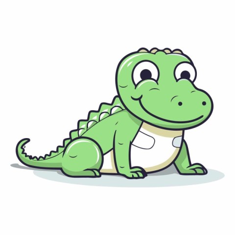 Cute crocodile character vector illustration. Cute crocodile mas