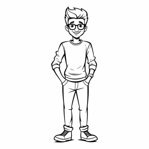 Hipster man cartoon vector illustration graphic design vector il