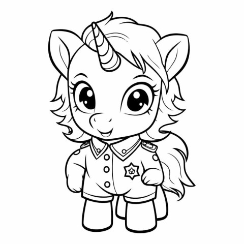 Cute unicorn - Coloring book for children.