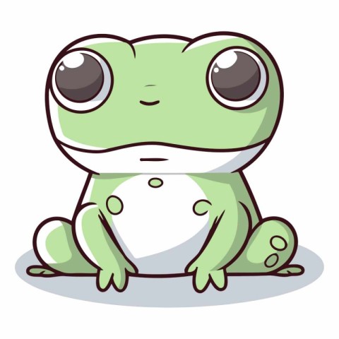 Frog cartoon character isolated on a white background.