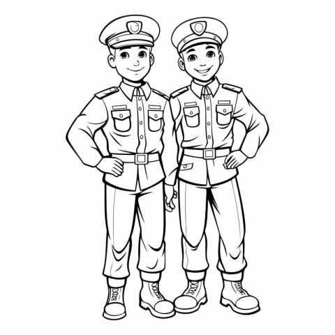 police officers couple cartoon vector illustration graphic desig