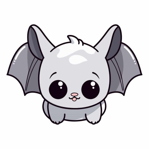 Cute cartoon bat isolated on a white background.