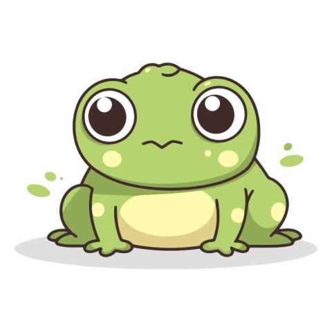 Cute cartoon frog isolated on a white background.