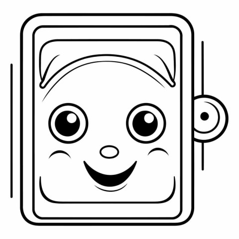 Kawaii square icon. Outline illustration of kawaii square vector