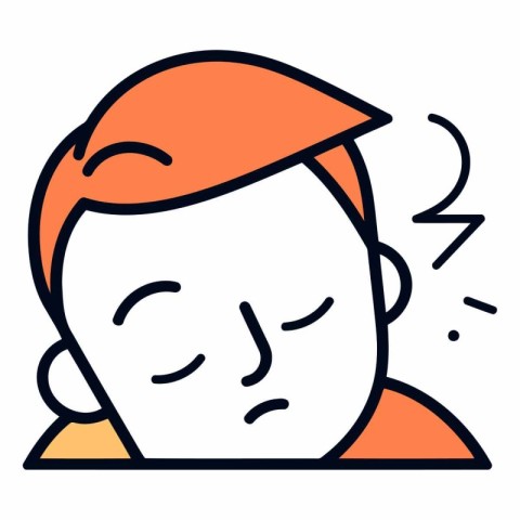 Man with headache icon. Outline man with headache vector icon fo