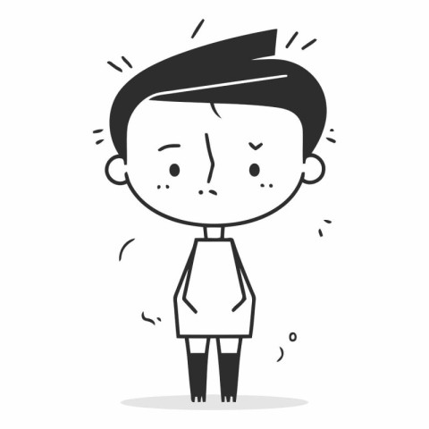 Character illustration design. Businessman feeling sad cartoon.e